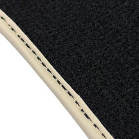 Black Floor Mats for Ferrari 296 GTS (2022-2024) with Leather | Beige Trim - AutoWin