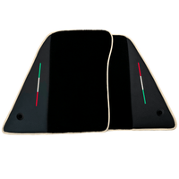 Black Floor Mats for Ferrari SF90 Stradale (2019-2024) with Leather | Beige Trim - AutoWin