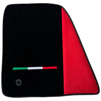 Black Floor Mats for Ferrari 296 GTB with Red Alcantara Borders | Italian Edition - AutoWin