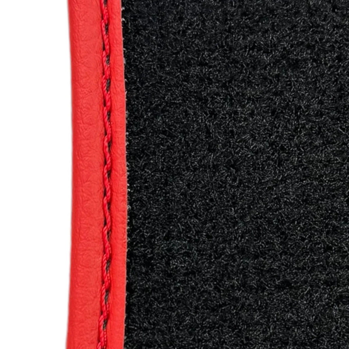 Black Floor Mats for Ferrari 296 GTS (2022-2027) with Leather and Red Trim - AutoWin