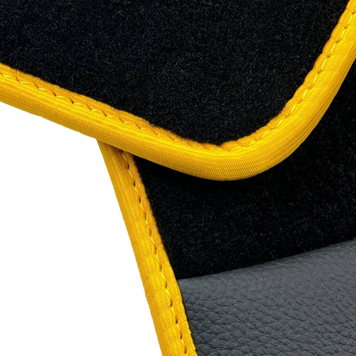 Premium Black Floor Mats for Ferrari 296 GTS (2022-2027) with Yellow Trim