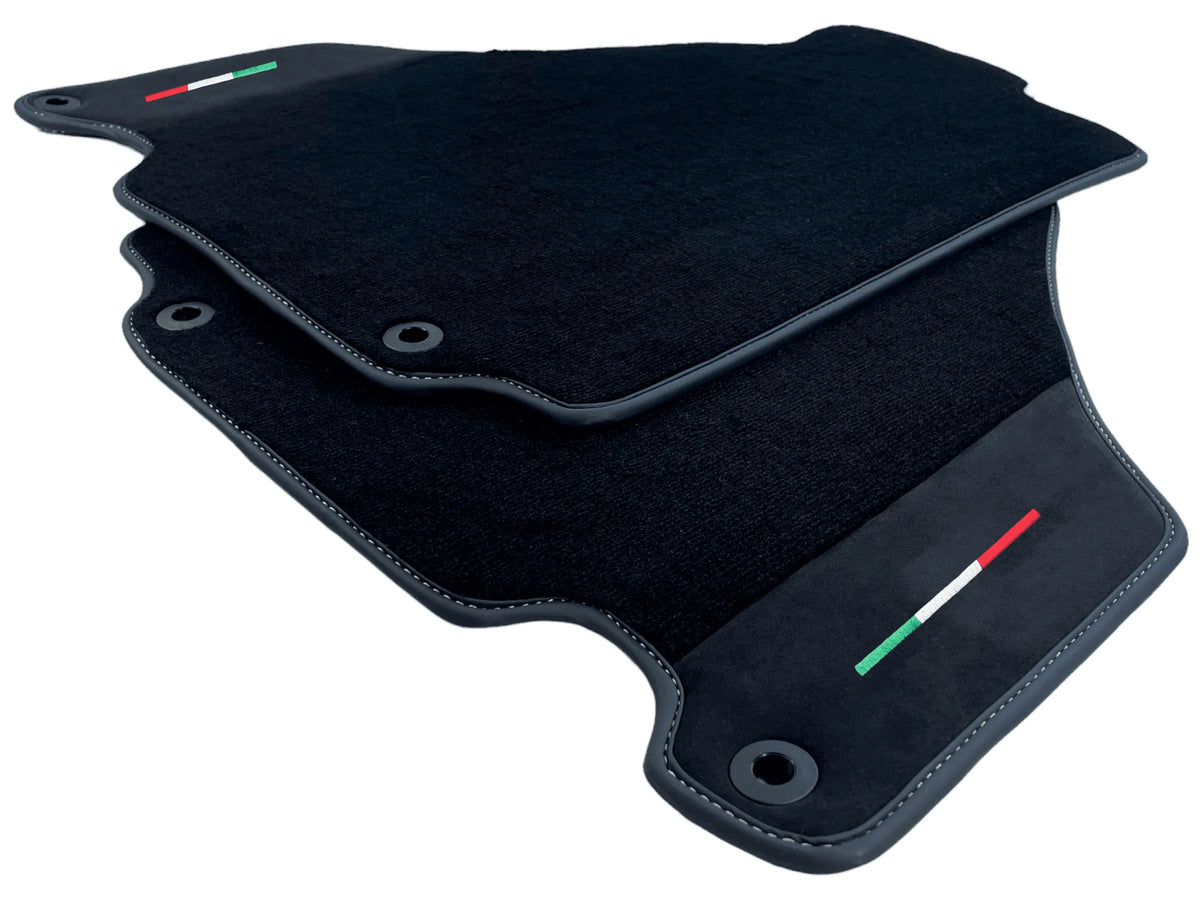Black Floor Mats For Ferrari 360 Modena 1999-2005 With Alcantara Leather - AutoWin