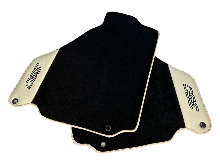 Tapis de sol noirs pour Ferrari 360 Modena 1999-2005 avec cuir beige - AutoWin