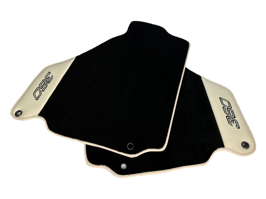 Tapis de sol noirs pour Ferrari 360 Modena 1999-2005 avec cuir beige - AutoWin