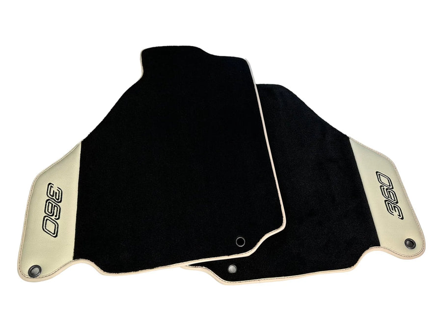 Tapis de sol noirs pour Ferrari 360 Modena 1999-2005 avec cuir beige - AutoWin