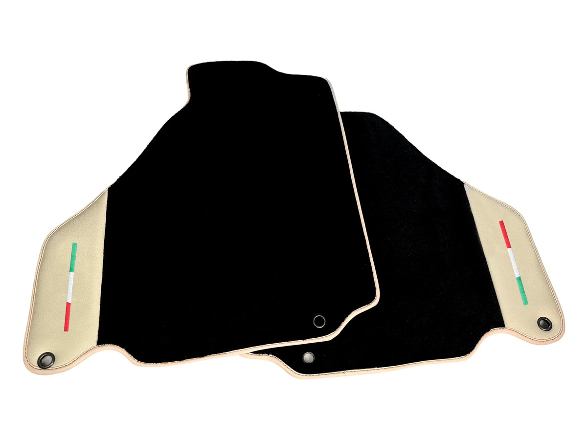 Black Floor Mats For Ferrari 360 Modena 1999-2005 With Beige Leather - AutoWin