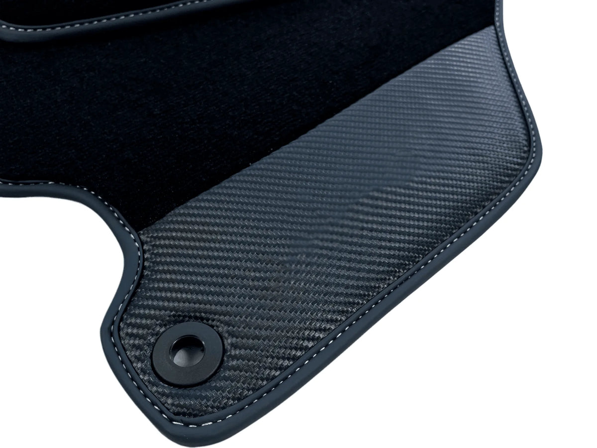 Black Floor Mats For Ferrari 360 Modena 1999-2005 With Carbon Fiber Leather - AutoWin