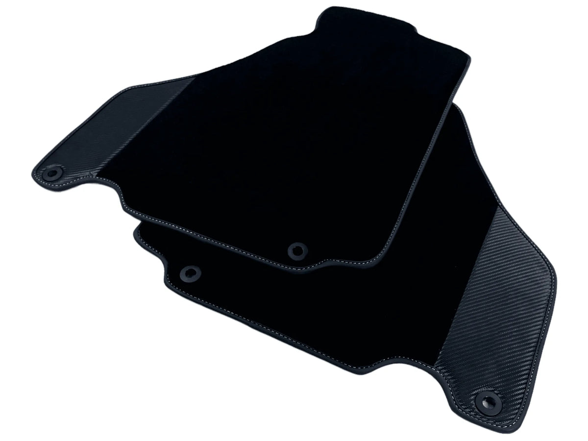 Black Floor Mats For Ferrari 360 Modena 1999-2005 With Carbon Fiber Leather - AutoWin