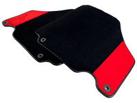 Black Floor Mats For Ferrari 360 Modena 1999-2005 With Red Alcantara Leather - AutoWin