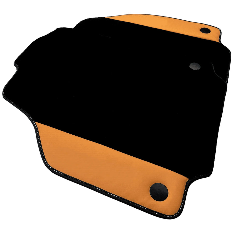Black Floor Mats for Ferrari 458 GT2 (2012-2015) with Beige Nappa Leather