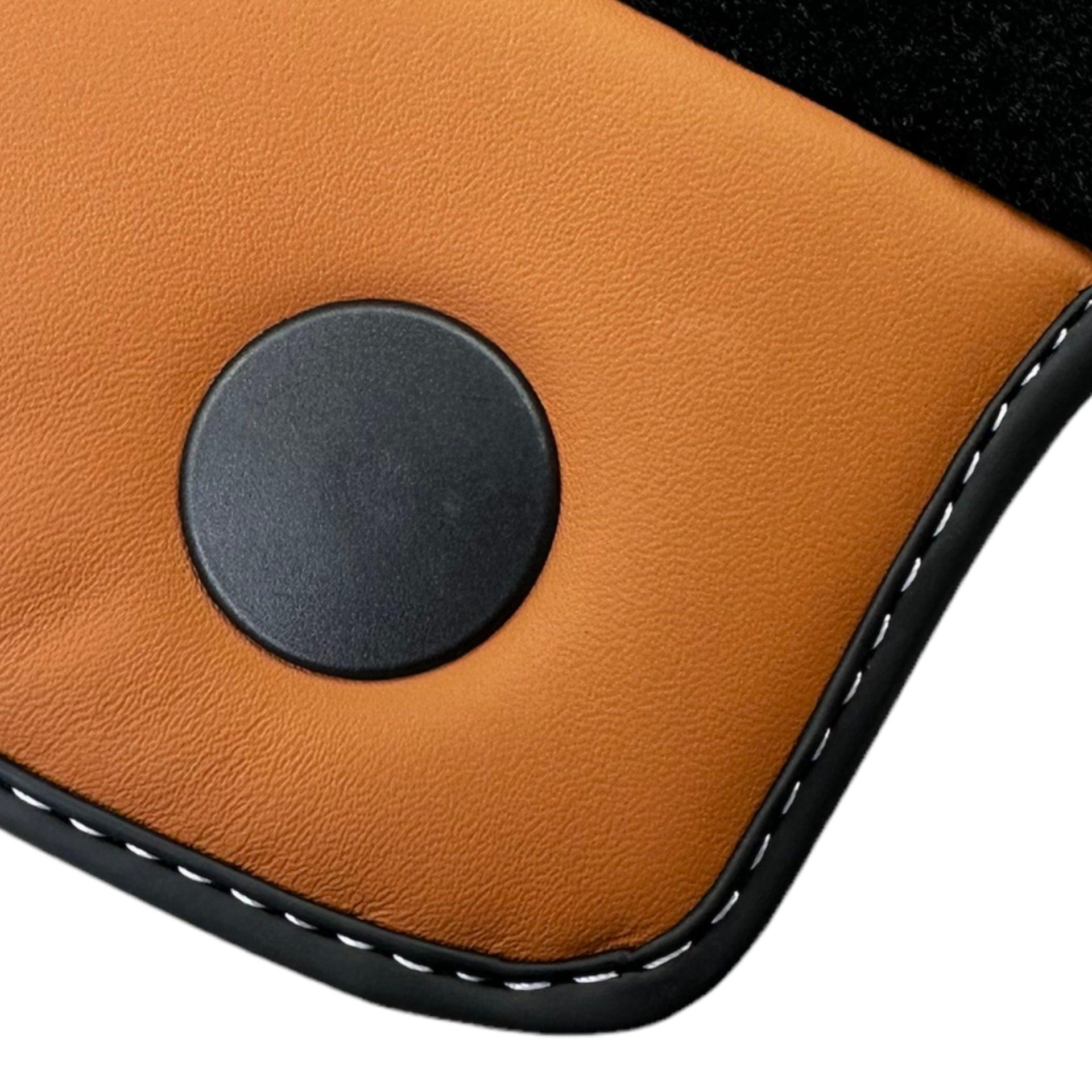 Black Floor Mats for Ferrari 458 Italia (2009-2015) with Cuoio Nappa Leather - AutoWin