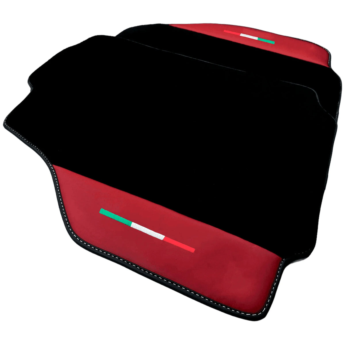 Black Floor Mats for Ferrari 458 Speciale (2012-2015) with Bordeaux Nappa Leather | Italian Edition