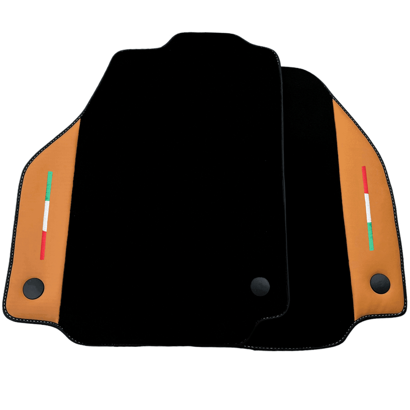 Black Floor Mats for Ferrari 488 Pista Spider (2019-2021) with Beige Tradizione Nappa Leather - AutoWin