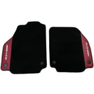 Black Floor Mats for Ferrari 488 GTB (2015-2022) with Bordeaux Nappa Leather - AutoWin