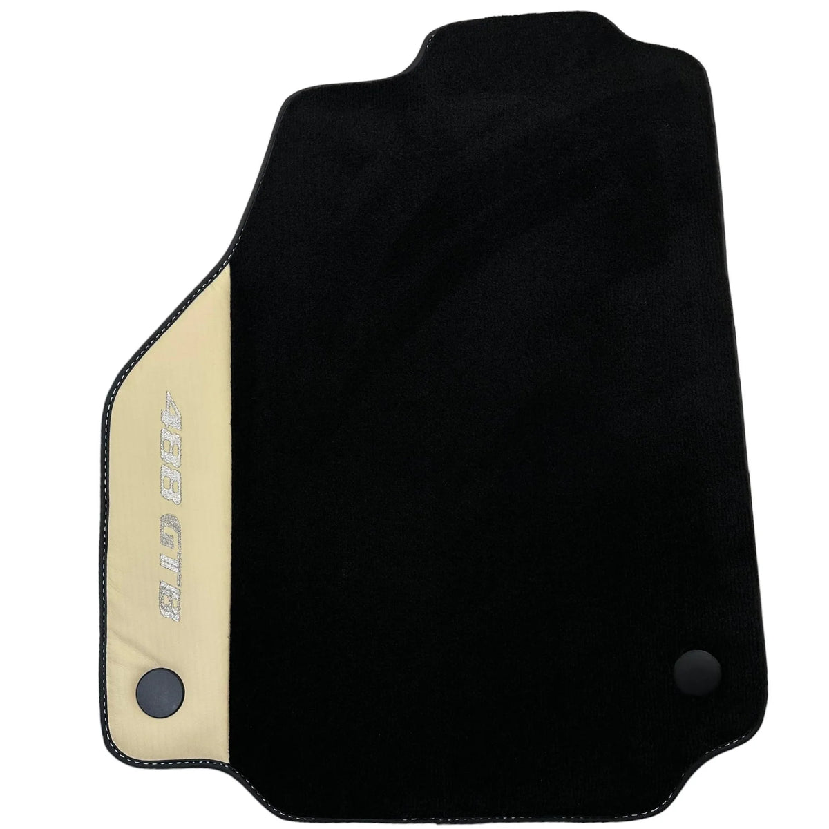 Black Floor Mats for Ferrari 488 GTB (2015-2022) with Crema Nappa Leather - AutoWin