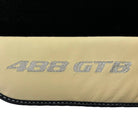 Black Floor Mats for Ferrari 488 GTB (2015-2022) with Crema Nappa Leather - AutoWin
