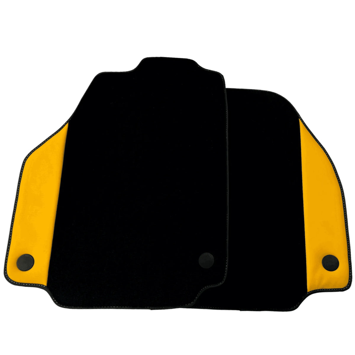 Black Floor Mats for Ferrari 488 GTB (2016-2022) with Yellow Leather