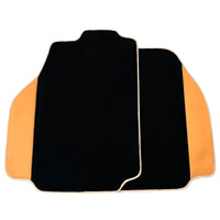 Black Floor Mats For Ferrari 488 Pista Spider (2019-2021) with Beige Nappa Leather Borders