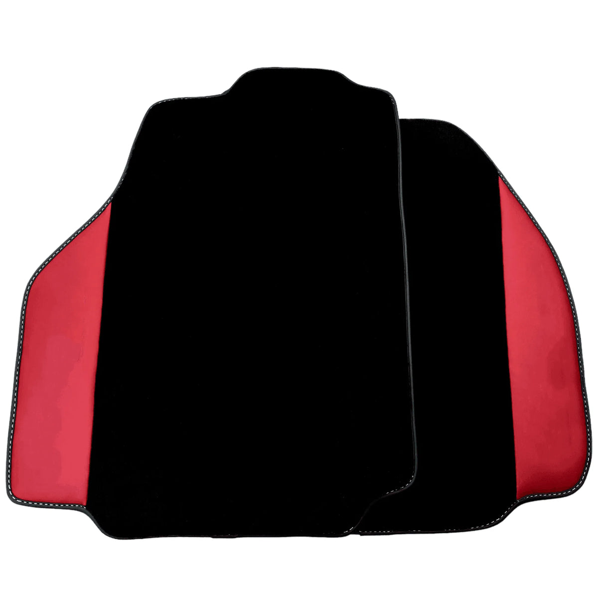 Black Floor Mats for Ferrari 488 Pista Spider (2019-2021) with Bordeaux Nappa Leather