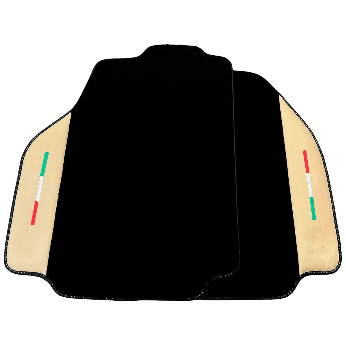 Black Floor Mats for Ferrari 488 Pista Spider (2019-2021) with Crema Nappa Leather