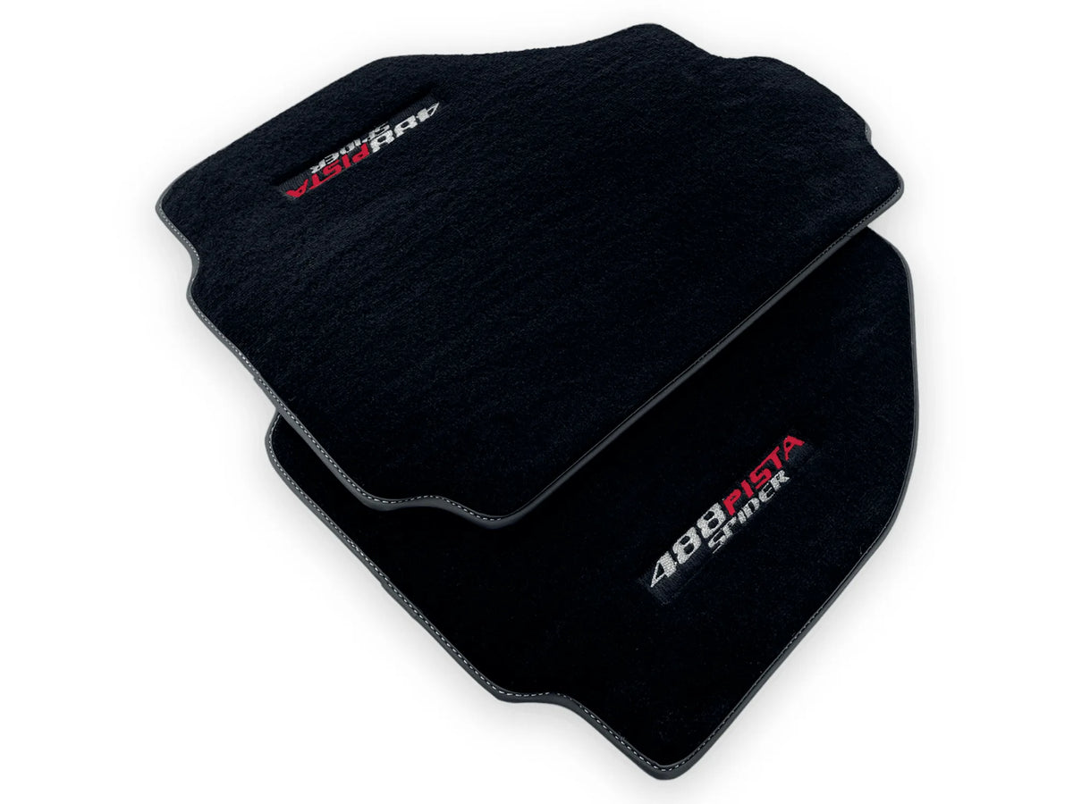 Black Floor Mats For Ferrari 488 Pista Spider 2019-2021