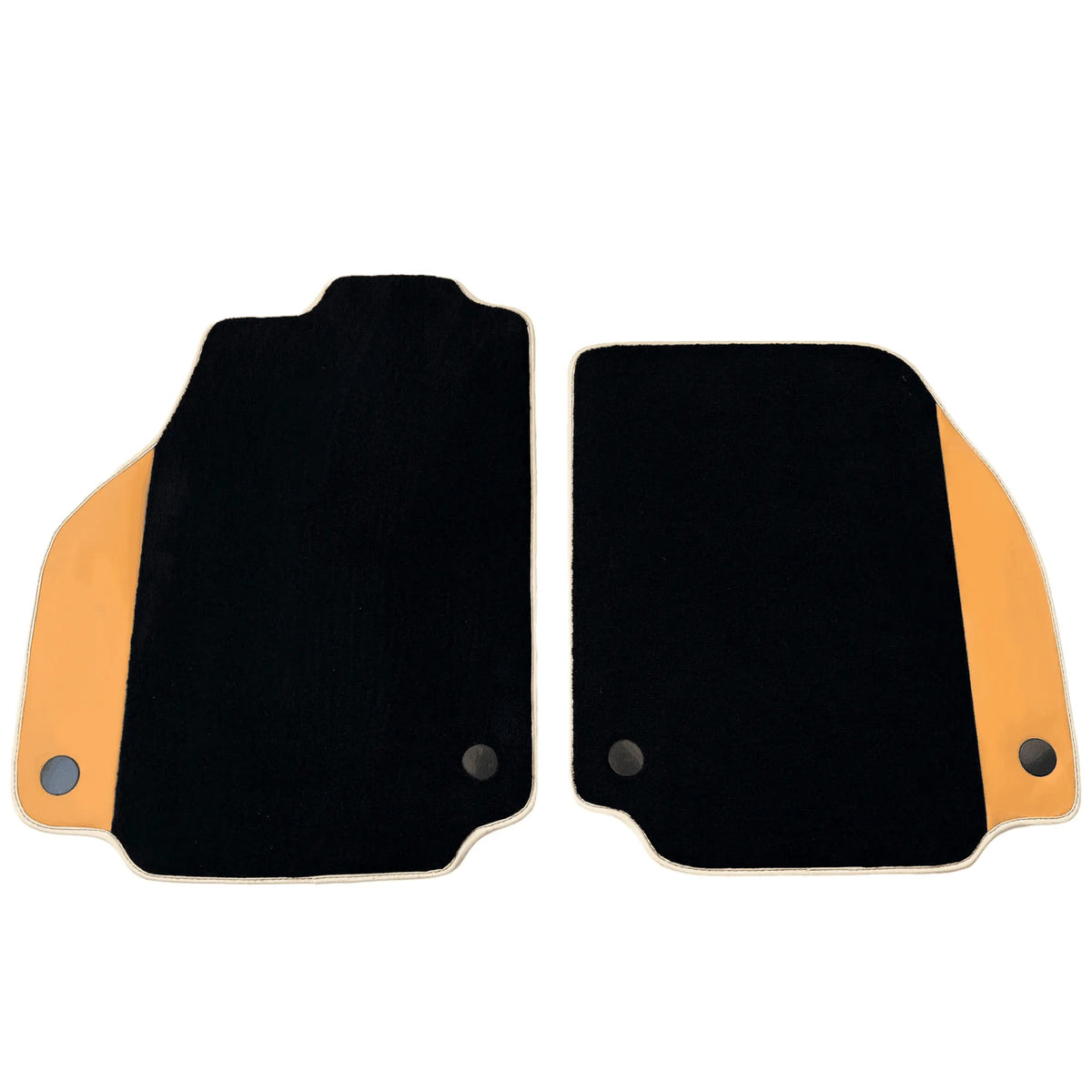 Black Floor Mats For Ferrari 488 Spider (2016-2022) with Beige Nappa Leather Borders - AutoWin