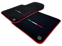 Tapis de sol noirs pour Ferrari 599 Coupe 2006-2012 avec bord rouge - AutoWin