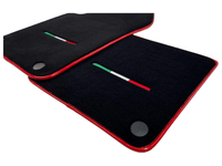 Black Floor Mats For Ferrari 612 Scaglietti 2005-2011 With Red Trim - AutoWin