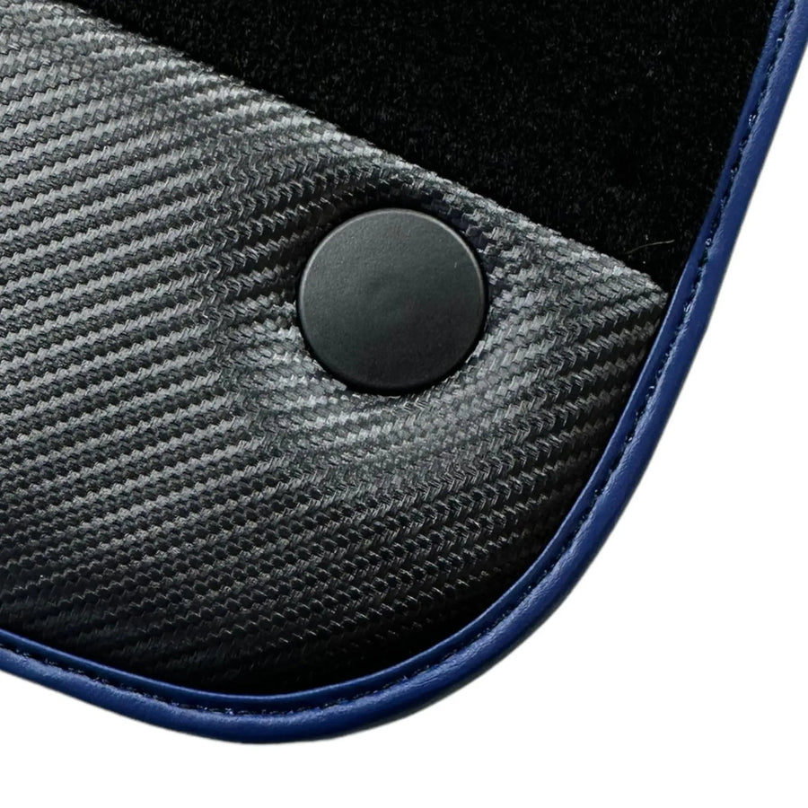 Schwarze Autofußmatten für Ferrari 812 GTS (2019-2023) mit Carbon-Leder - AutoWin