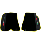 Black Floor Mats for Ferrari F12 Berlinetta (2012-2022) with Leather - AutoWin