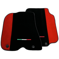 Black Floor Mats for Ferrari 812 GTS (2019-2023) with Red Alcantara Leather - AutoWin