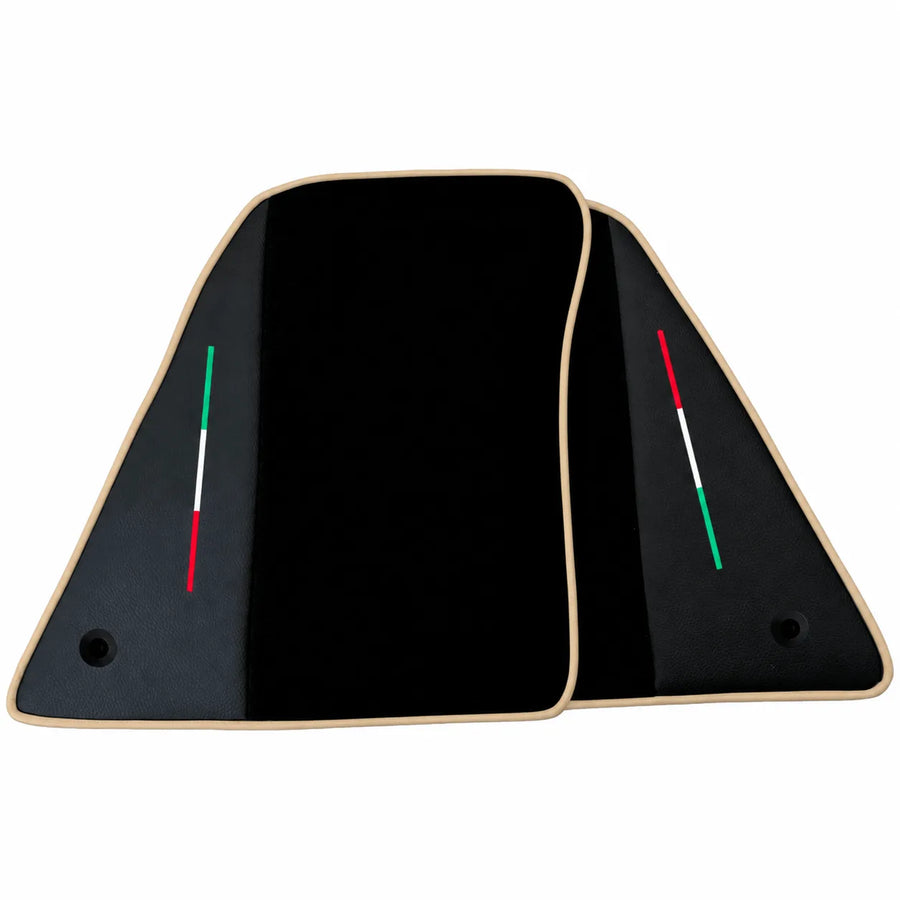 Black Floor Mats for Ferrari 849 Testarossa (2026-2027) with Leather