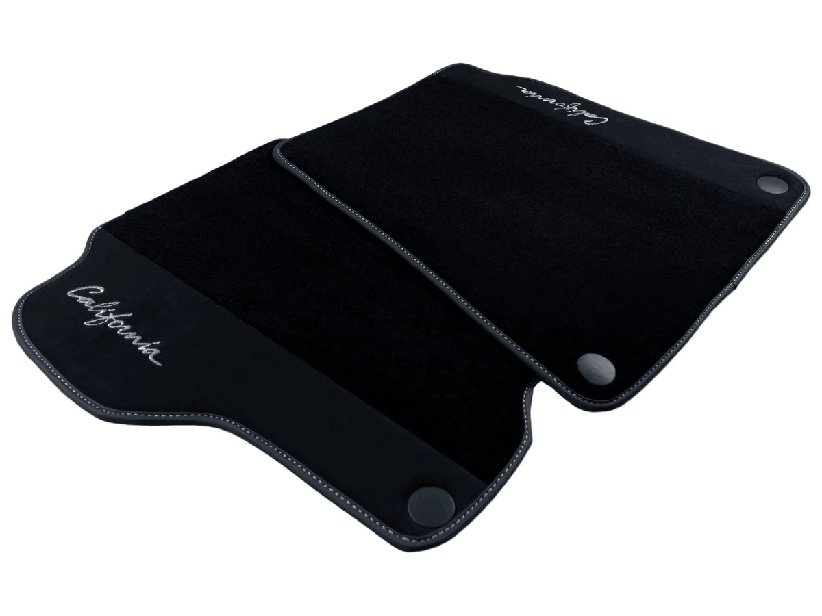 Black Floor Mats For Ferrari California 2008-2014 With Alcantara - AutoWin
