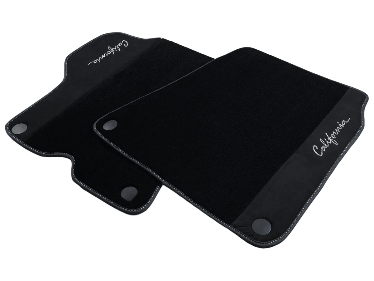 Black Floor Mats For Ferrari California 2008-2014 With Alcantara - AutoWin