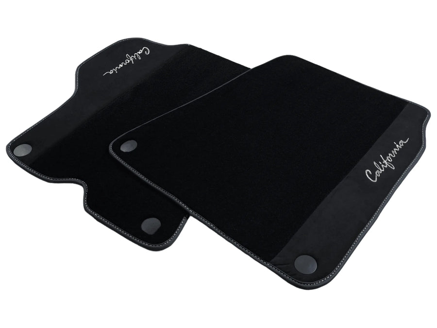 Black Floor Mats For Ferrari California 2008-2014 With Alcantara - AutoWin