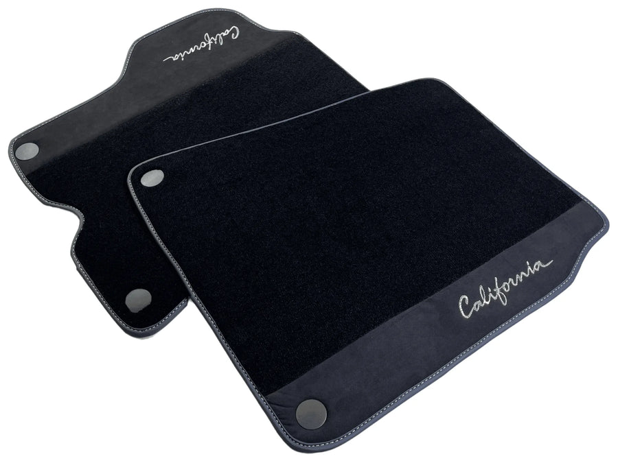 Black Floor Mats For Ferrari California 2008-2014 With Alcantara - AutoWin