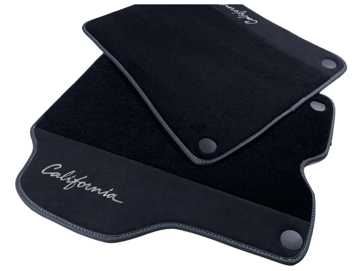 Black Floor Mats For Ferrari California 2008-2014 With Alcantara - AutoWin