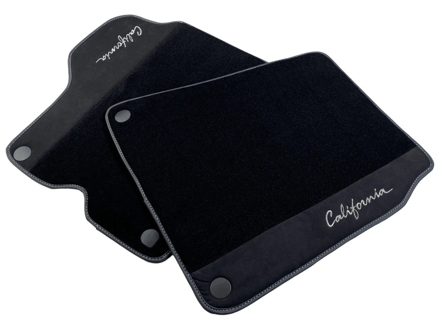 Black Floor Mats For Ferrari California 2008-2014 With Alcantara - AutoWin