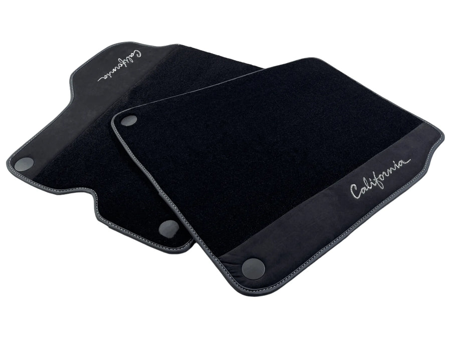 Black Floor Mats For Ferrari California 2008-2014 With Alcantara - AutoWin