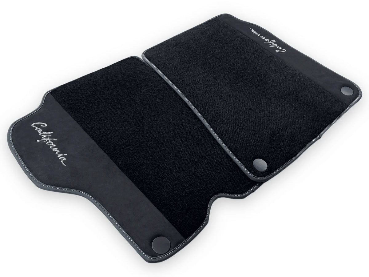 Black Floor Mats For Ferrari California 2008-2014 With Alcantara - AutoWin