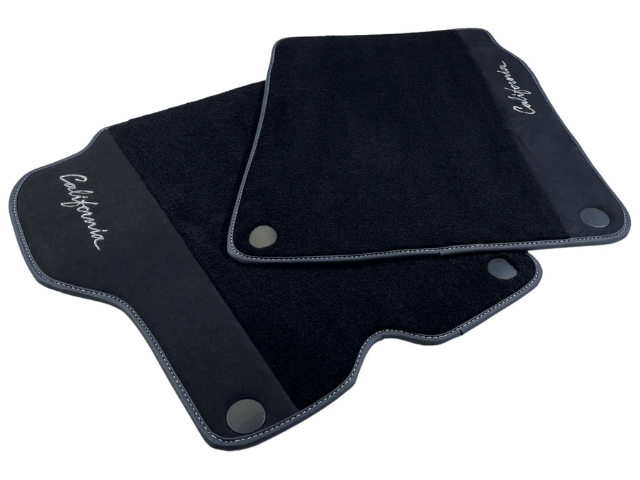 Black Floor Mats For Ferrari California 2008-2014 With Alcantara - AutoWin