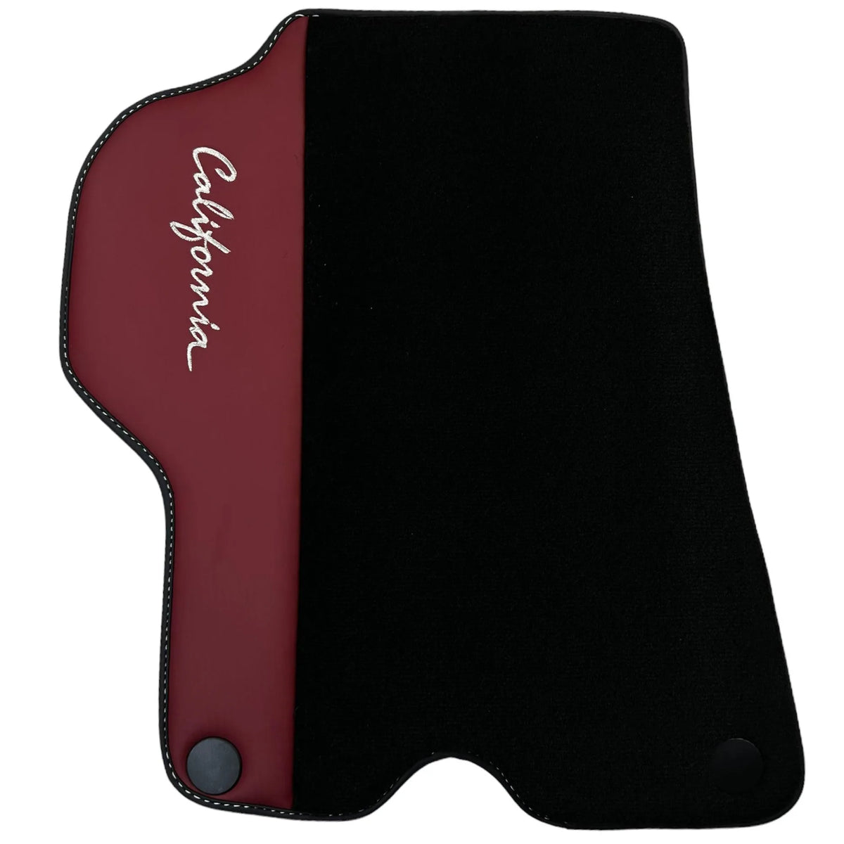 Black Floor Mats for Ferrari California (2008-2014) with Bordeaux Nappa Leather - AutoWin