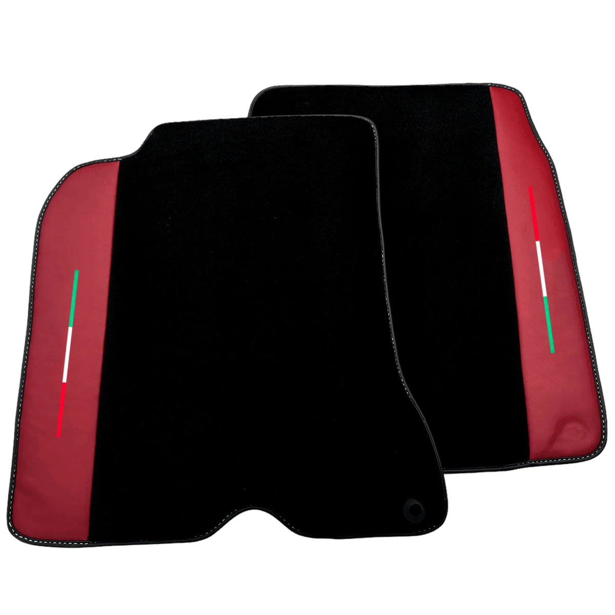 Black Floor Mats for Ferrari California T (2015–2018) Bordeaux Nappa Leather - AutoWin