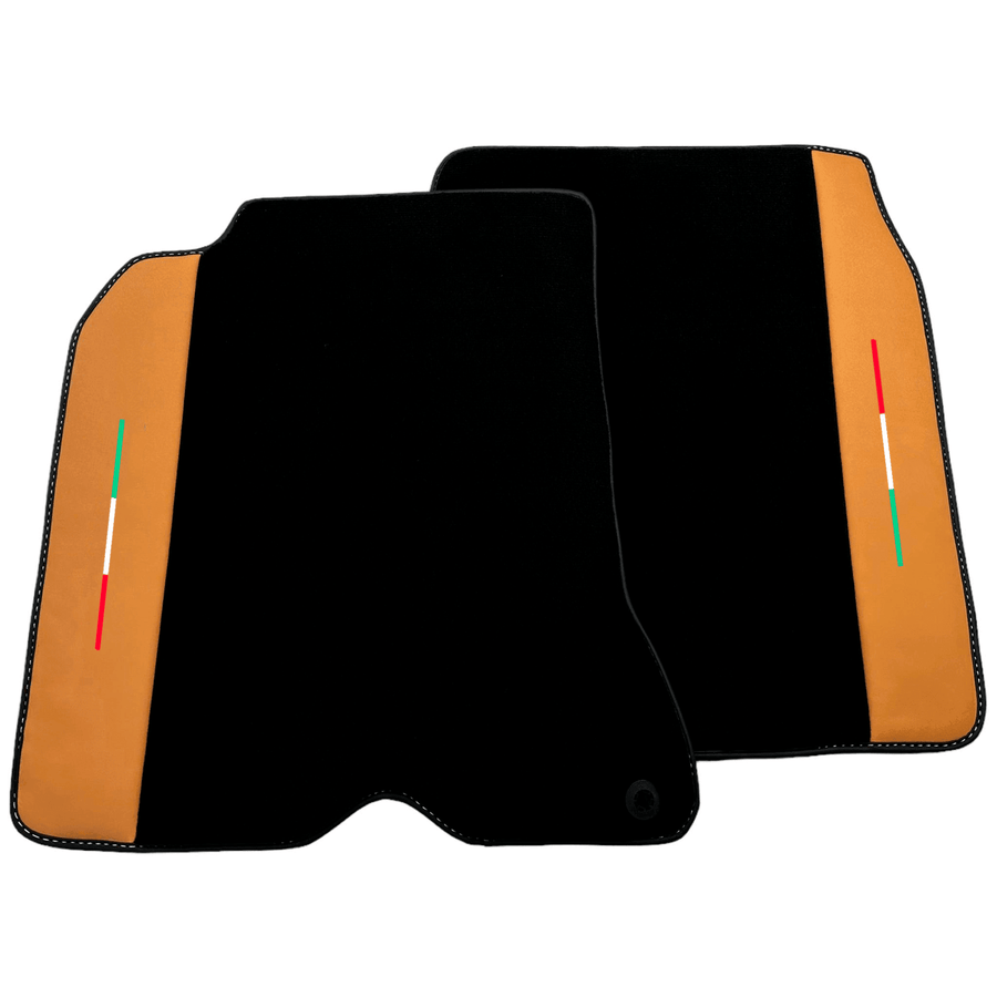 Black Floor Mats for Ferrari California T (2015-2018) with Beige Nappa Leather - AutoWin