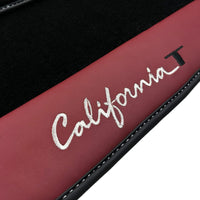 Black Floor Mats for Ferrari California T (2015–2018) Bordeaux Nappa Leather - AutoWin