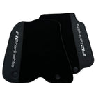 Black Floor Mats for Ferrari F12 Berlinetta (2012-2022) with Leather - AutoWin