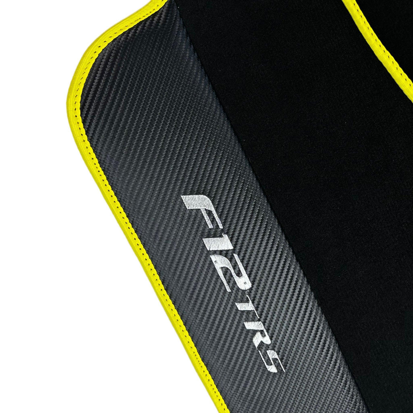 Black Floor Mats for Ferrari F12 TRS (2014) with Carbon Leather - AutoWin