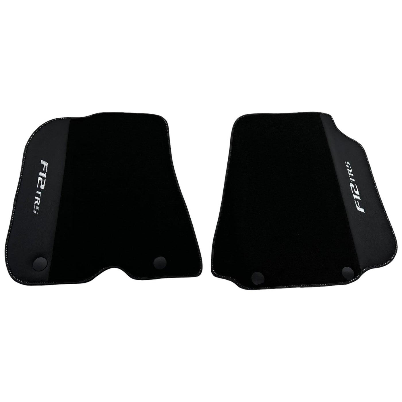 Black Floor Mats for Ferrari F12 TRS (2014) with Leather - AutoWin