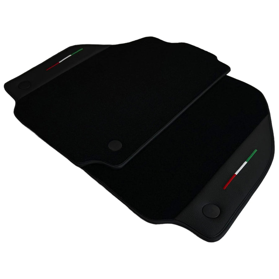 Black Floor Mats for Ferrari F8 Spider (2019-2023) with Leather