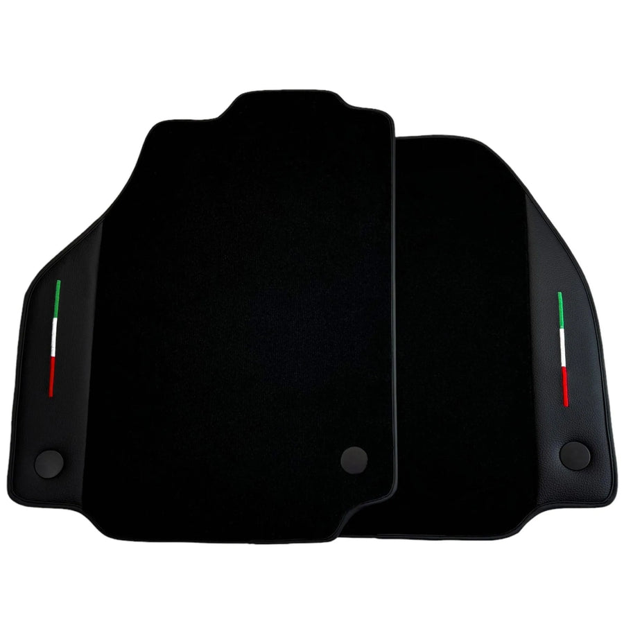 Black Floor Mats for Ferrari F8 Spider (2019-2023) with Leather